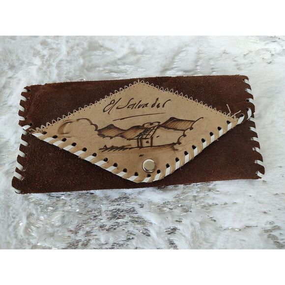Handbags - El Salvador Leather Trifold Wallet Brown Handmade